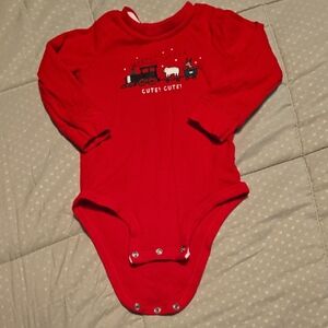 Carter's Red Bodysuit Soft Cotton Long-Sleeved
